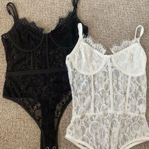 2 pack lacy bodysuit with adjustable straps